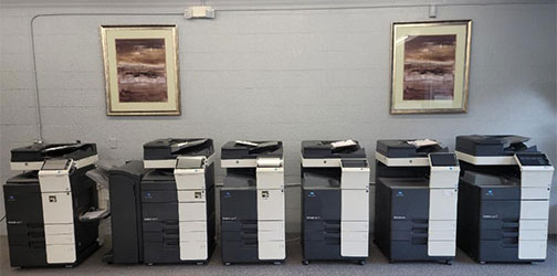 row of copiers